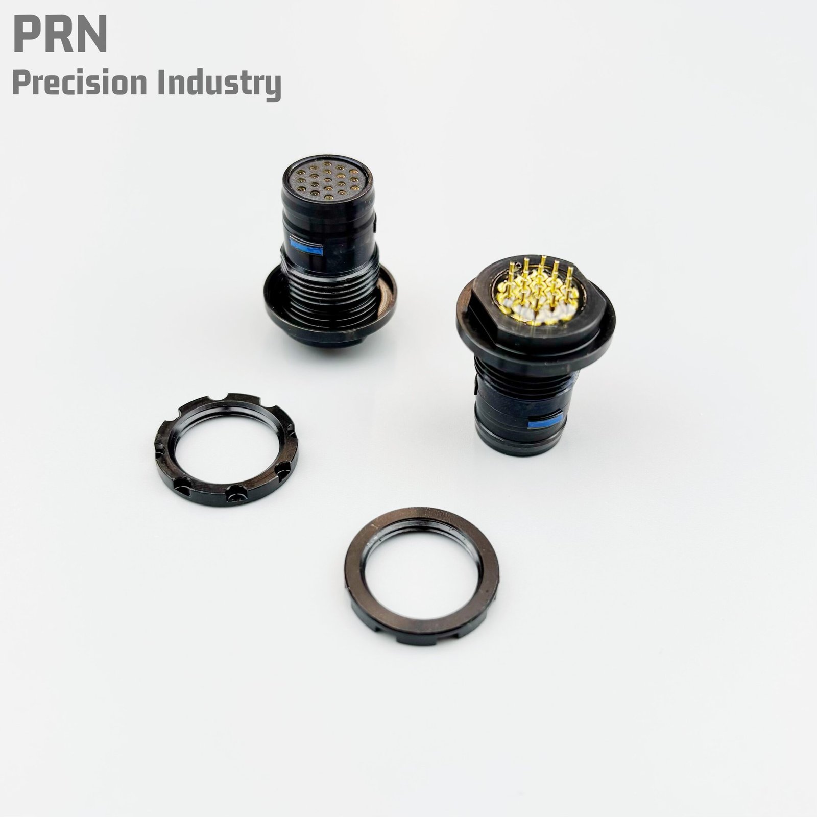 IMG_011头 PRN 19PIN Male Mating connector W/Screw nut for Harris AN/PRC-163 Radio ITT Type - Image 1